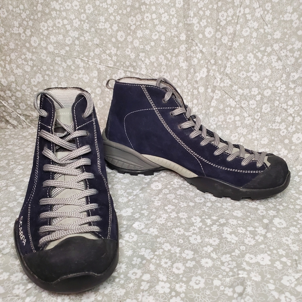Scarpa Mojito Mid GTX Blue Suede Boots EUC